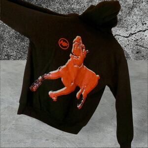 •NEW• Homme + Femme LA • Doberman Triplets Hoodie Black / Orange • Medium